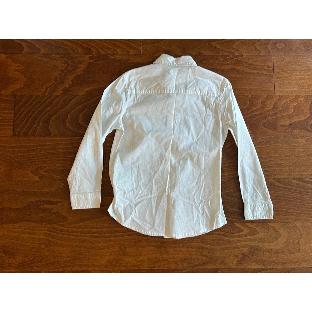 Gymboree Boys White Long Sleeve‎ Button Down Cotton Shirt Size S 5-6 NWT